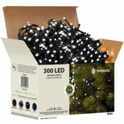 LED svetelná reťaz - 19,5m, 300LED, IP44, studená biela