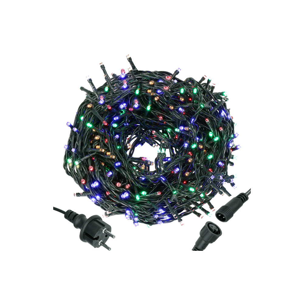 LED svetelná reťaz - 25,5m, 300LED, IP44, multicolor