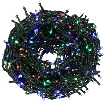 LED svetelná reťaz - 25,5m, 300LED, IP44, multicolor