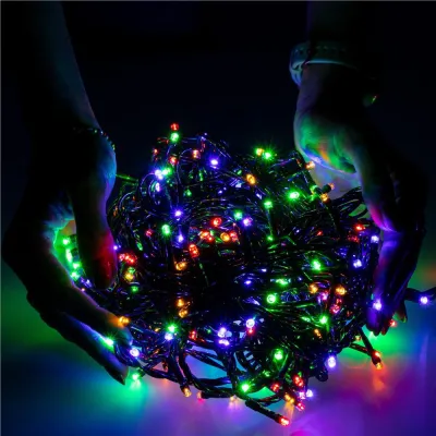 LED svetelná reťaz - 25,5m, 300LED, IP44, multicolor