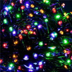 LED svetelná reťaz - 25,5m, 300LED, IP44, multicolor