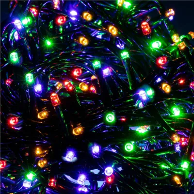 LED svetelná reťaz - 25,5m, 300LED, IP44, multicolor