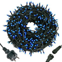 LED svetelná reťaz - 25,5m, 300LED, IP44, modrá