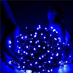 LED svetelná reťaz - 25,5m, 300LED, IP44, modrá