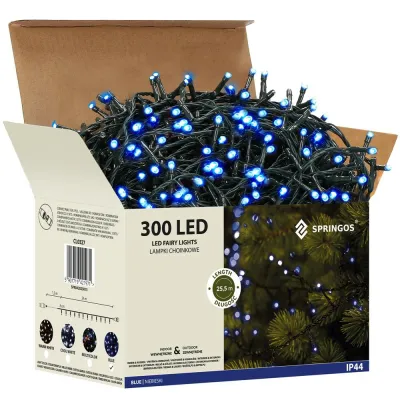 LED svetelná reťaz - 25,5m, 300LED, IP44, modrá