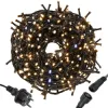 LED svetelná reťaz - 25,5m, 300LED, IP44, teplá biela + záblesky