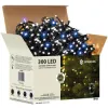 LED svetelná reťaz - 25,5m, 300LED, IP44, studená biela + záblesky