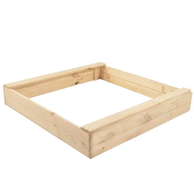 Drevené pieskovisko 98x94 cm s lavičkami DECHLAND Basic 98A prírodné