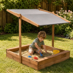Detské pieskovisko so strieškou 120x120 cm DECHLAND Smart Sun 120DI hnedé