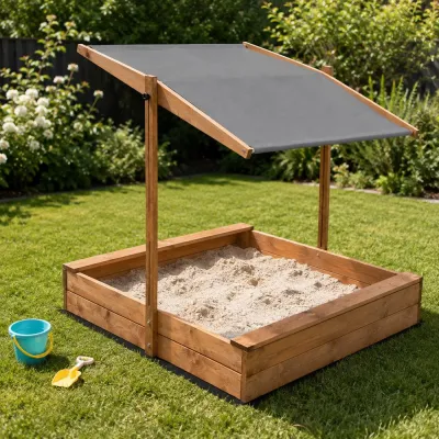 Detské pieskovisko so strieškou 120x120 cm DECHLAND Smart Sun 120DI hnedé