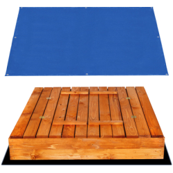 Detské pieskovisko s krytom 120x120 cm DECHLAND Smart 120SET hnedé