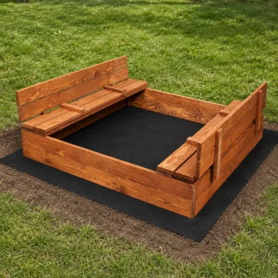 Detské pieskovisko s krytom 120x120 cm DECHLAND Smart 120SET hnedé