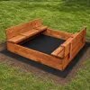 Detské pieskovisko s krytom 120x120 cm DECHLAND Smart 120SET hnedé