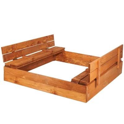Detské pieskovisko s krytom 120x120 cm DECHLAND Smart 120SET hnedé
