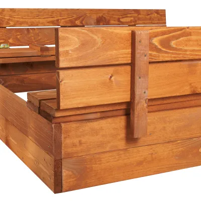 Detské pieskovisko s krytom 120x120 cm DECHLAND Smart 120SET hnedé