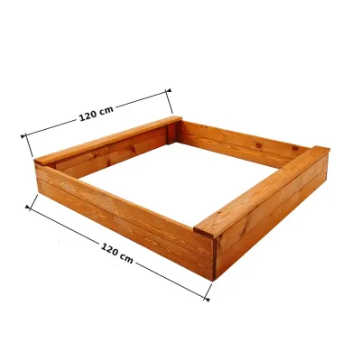 Detské pieskovisko s lavičkami 120x120 cm DECHLAND Basic 120I hnedé