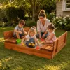 Detské pieskovisko s krytom 150x150 cm DECHLAND Smart 150SET hnedé