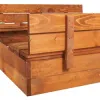 Detské pieskovisko s krytom 150x150 cm DECHLAND Smart 150SET hnedé