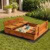 Detské pieskovisko s krytom 150x150 cm DECHLAND Smart 150ZI hnedé