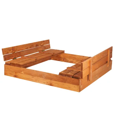 Detské pieskovisko s krytom 150x150 cm DECHLAND Smart 150ZI hnedé