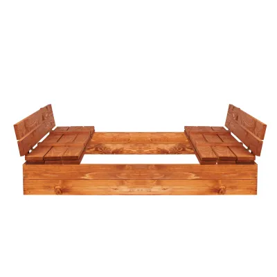 Detské pieskovisko s krytom 150x150 cm DECHLAND Smart 150ZI hnedé