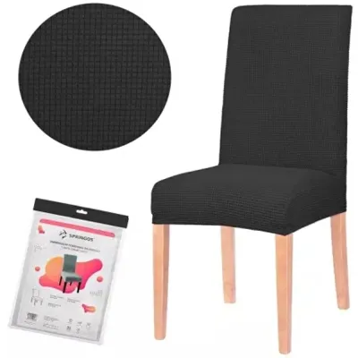 Poťah na stoličku SPRINGOS SPANDEX HA0051 čierny kockovaný