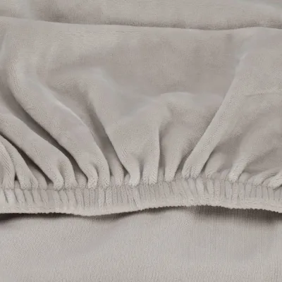 Poťah na stoličku zamatový SPRINGOS SPANDEX HA5241 svetlo šedý