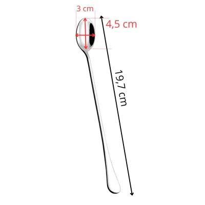 Dlhé lyžičky na latte 19,7 cm 6ks Springos HA7498 strieborné
