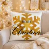 Vianočná obliečka na vankúš 40x40 cm SPRINGOS HA3400 bielo-zlatý