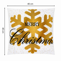 Vianočná obliečka na vankúš 40x40 cm SPRINGOS HA3400 bielo-zlatý