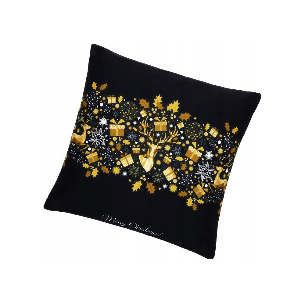 Vianočná obliečka na vankúš 40x40 cm SPRINGOS HA3402 čierny