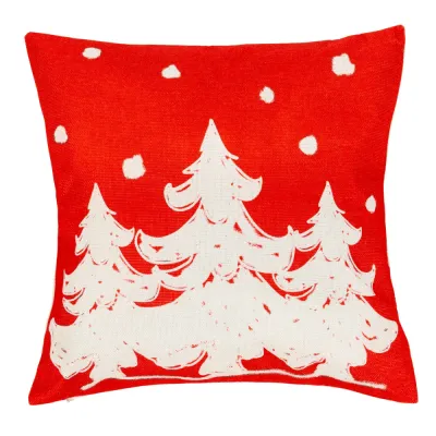 Vianočné obliečky na vankúšiky 40x40 cm, sada 4ks, červeno-biele