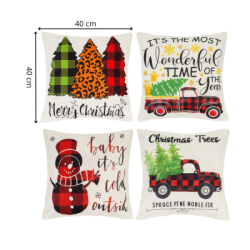 Vianočné obliečky na vankúše 40x40 cm SPRINGOS CA1463 4ks viacfarebné