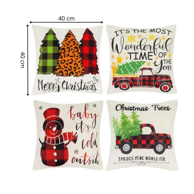 Vianočné obliečky na vankúše 40x40 cm SPRINGOS CA1463 4ks viacfarebné