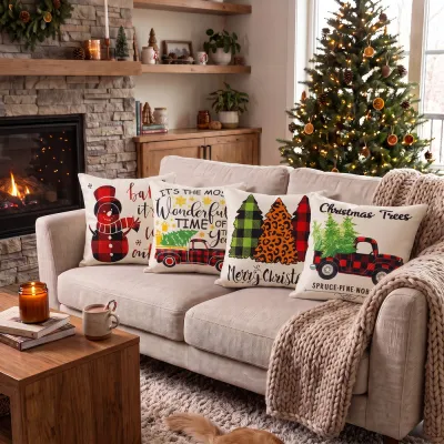 Vianočné obliečky na vankúše 40x40 cm SPRINGOS CA1463 4ks viacfarebné