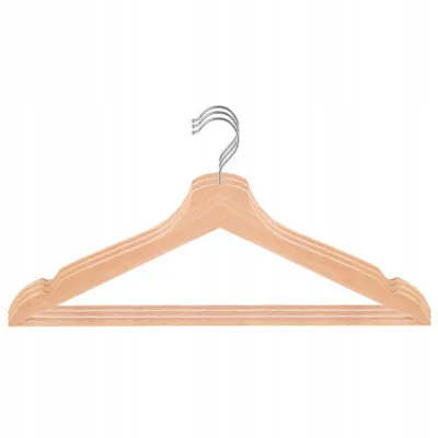 Drevené ramienka na oblečenie 43 cm SPRINGOS HG0001 3ks prírodné
