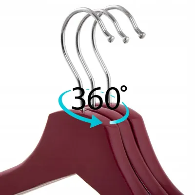 Drevené ramienka na oblečenie 43 cm SPRINGOS HG0002 3ks vínová