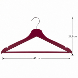 Drevené ramienka na oblečenie 43 cm SPRINGOS HG0002 3ks vínová