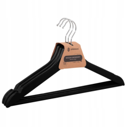 Drevené ramienka na oblečenie 43 cm SPRINGOS HG0003 3ks čierna