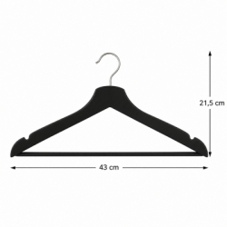 Drevené ramienka na oblečenie 43 cm SPRINGOS HG0003 3ks čierna