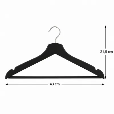 Drevené ramienka na oblečenie 43 cm SPRINGOS HG0003 3ks čierna