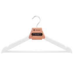 Drevené ramienka na oblečenie 43 cm SPRINGOS HG0005 3ks biela