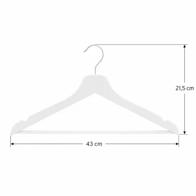 Drevené ramienka na oblečenie 43 cm SPRINGOS HG0005 3ks biela