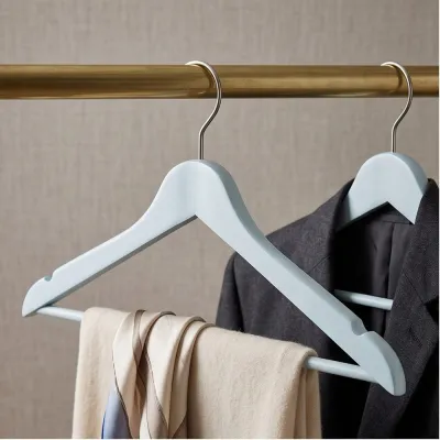 Ramienka na šaty 43cm drevené, šedomodré, súprava 3ks SPRINGOS URBAN