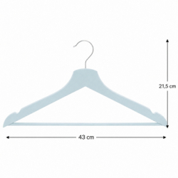 Ramienka na šaty 43cm drevené, šedomodré, súprava 3ks SPRINGOS URBAN