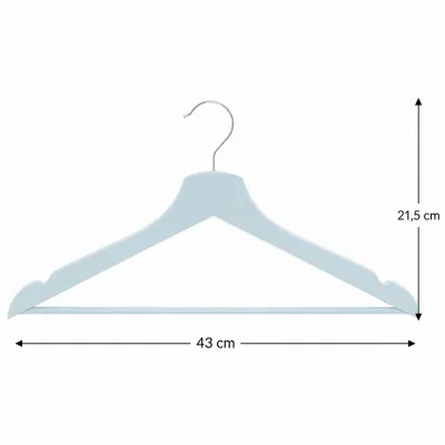 Ramienka na šaty 43cm drevené, šedomodré, súprava 3ks SPRINGOS URBAN