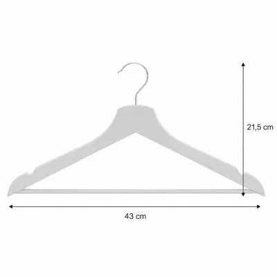 Drevené ramienka na oblečenie 43 cm SPRINGOS HG0004 3ks sivá