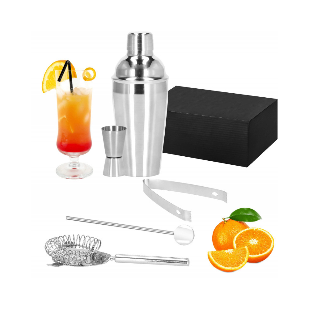 Barmanská sada 5ks so šejkrom 750 ml SPRINGOS Chivas strieborná