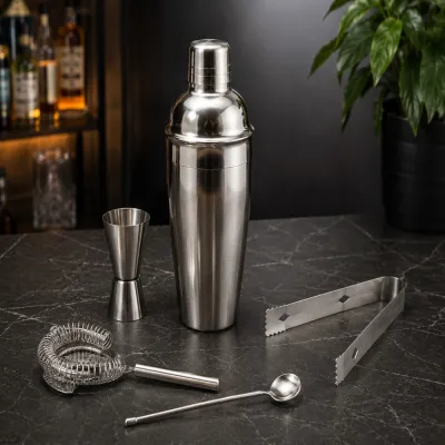 Barmanská sada 5ks so šejkrom 750 ml SPRINGOS Chivas strieborná