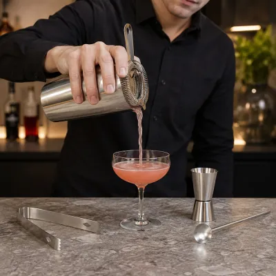 Barmanská sada 5ks z nerezovej ocele SPRINGOS KI0020 strieborná